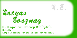 matyas bosznay business card